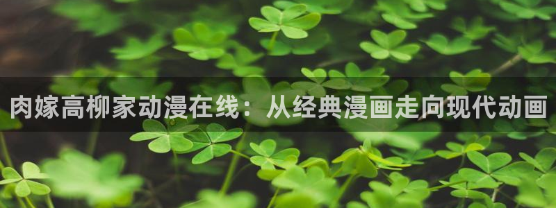 囧次元app官方正版下载：肉嫁高柳家动漫在线：从经典漫画走向现代动画